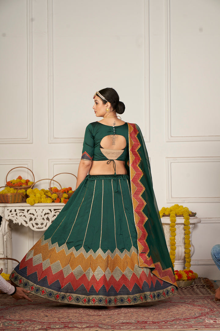 Designer Embroidered Tafetta Silk Lehenga | Perfect for Weddings & Events