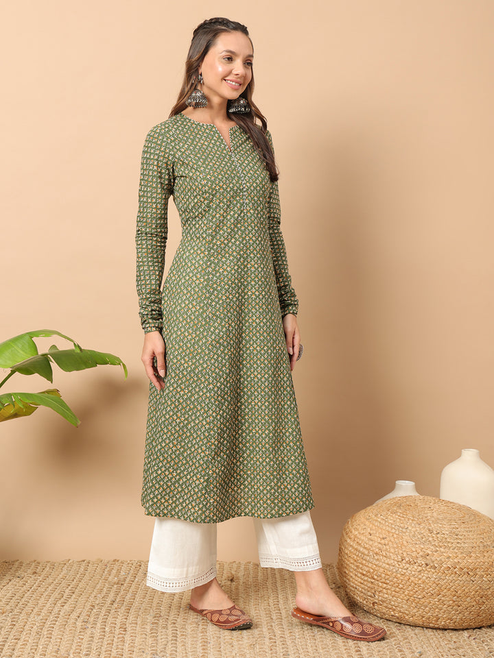Designer Printed Cotton Kurti for Women | Stylish Casual Ethnic Wear