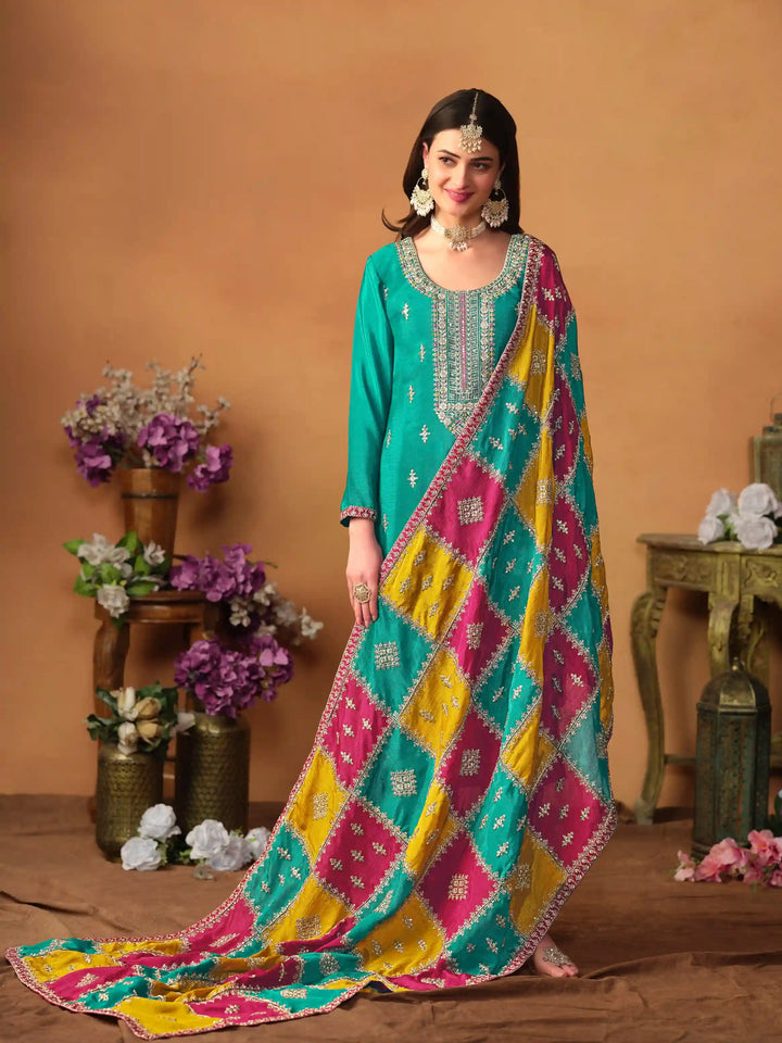 Elegant Party Wear Salwar Suit | Designer Embroidered Set with Dupatta