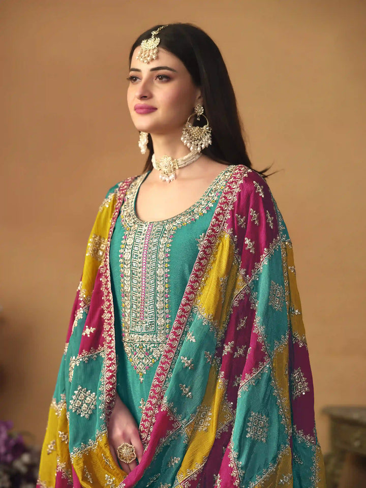 Elegant Party Wear Salwar Suit | Designer Embroidered Set with Dupatta