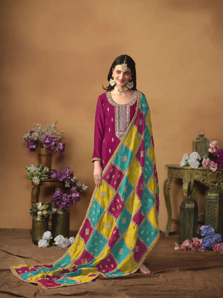 Elegant Party Wear Salwar Suit | Designer Embroidered Set with Dupatta