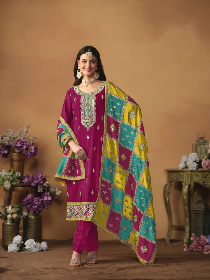 Elegant Party Wear Salwar Suit | Designer Embroidered Set with Dupatta
