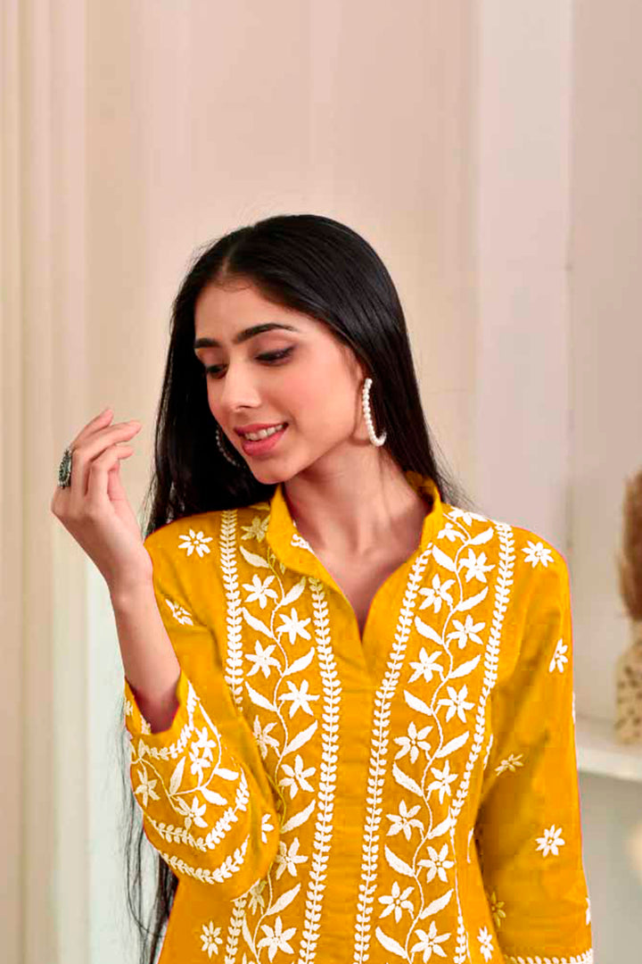 Chikankari Embroidered Rayon Kurti for Women | Stylish Indian Ethnic Wear