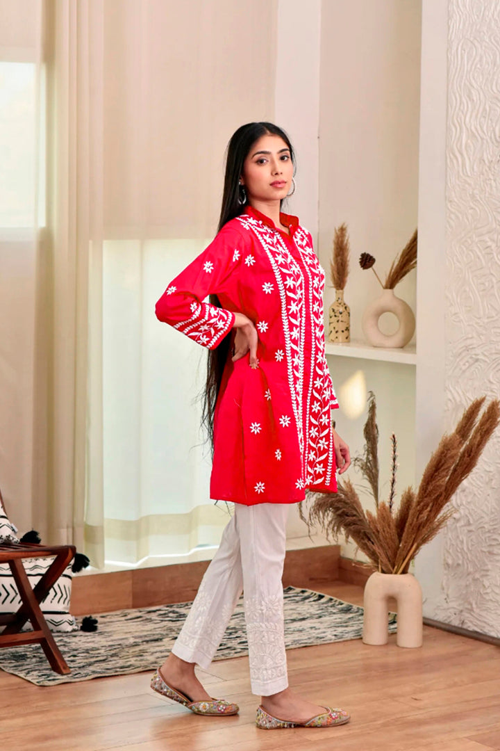 Chikankari Embroidered Rayon Kurti for Women | Stylish Indian Ethnic Wear