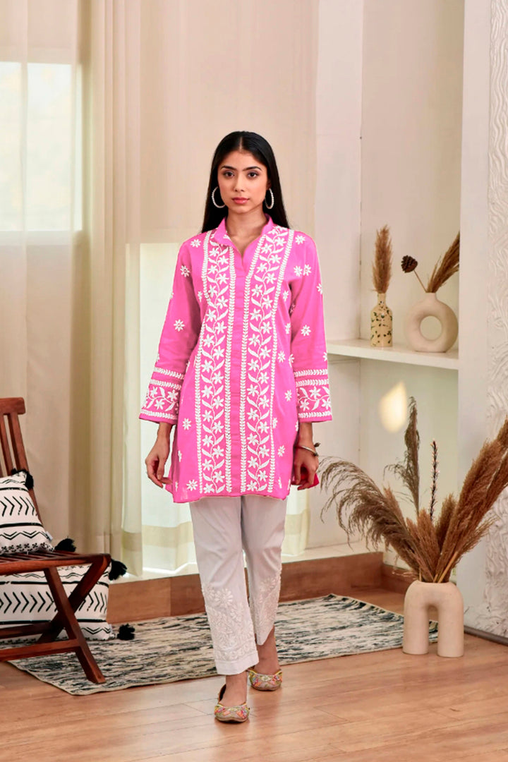 Chikankari Embroidered Rayon Kurti for Women | Stylish Indian Ethnic Wear
