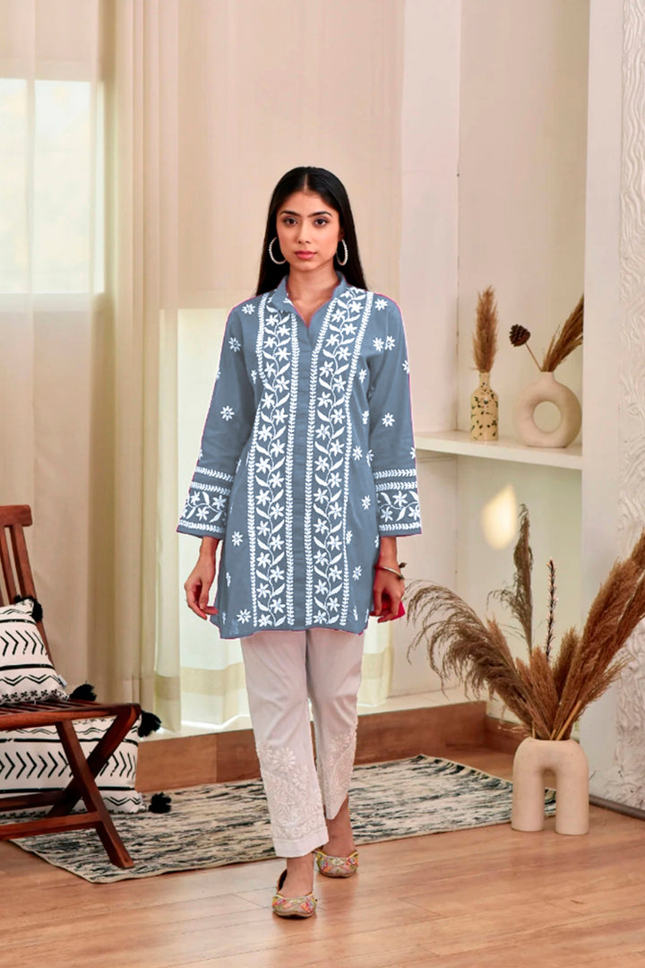Chikankari Embroidered Rayon Kurti for Women | Stylish Indian Ethnic Wear