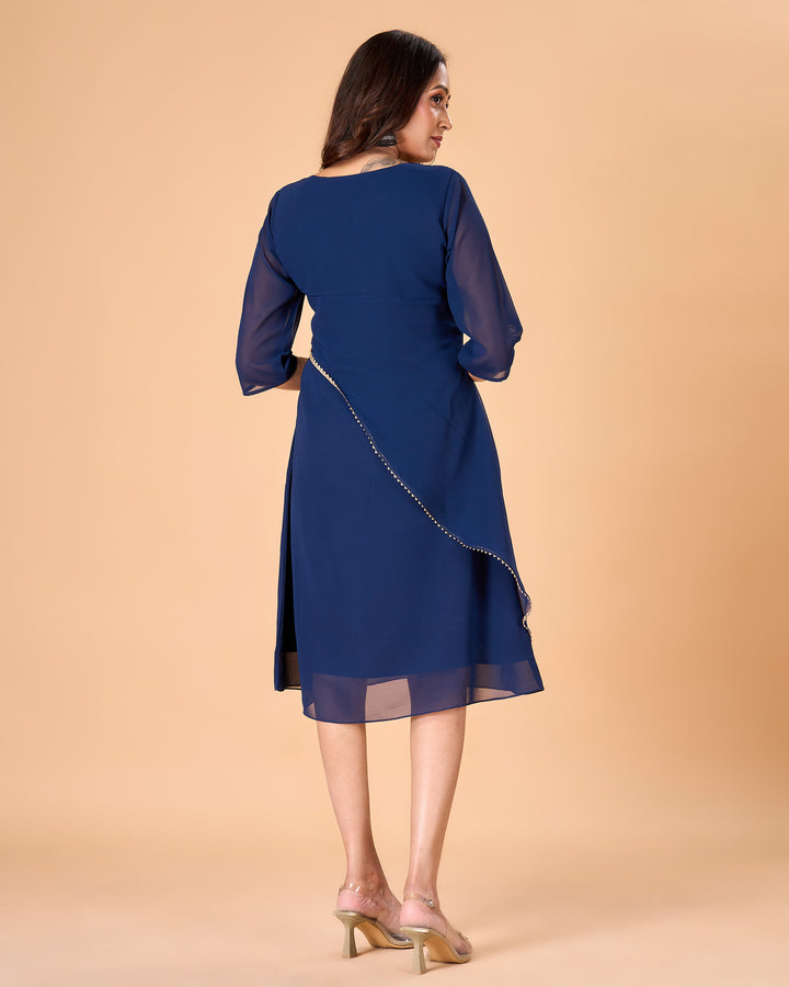 Stylish Georgette Hand-Designed Kurti for Women | Elegant Solid Kurti