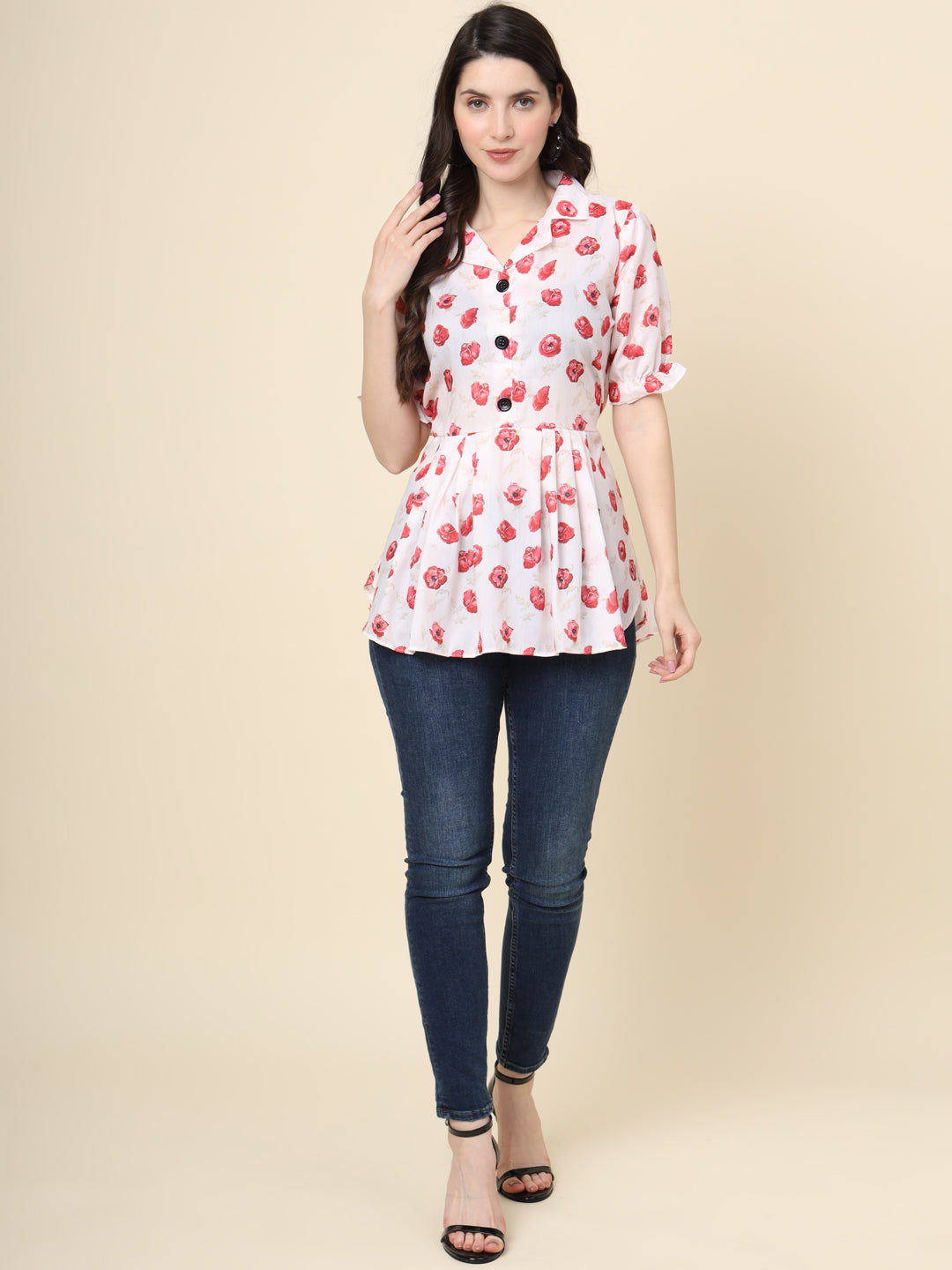 Sophisticated White Cotton Kurti | Designer Printed Ethnic Wear for Women