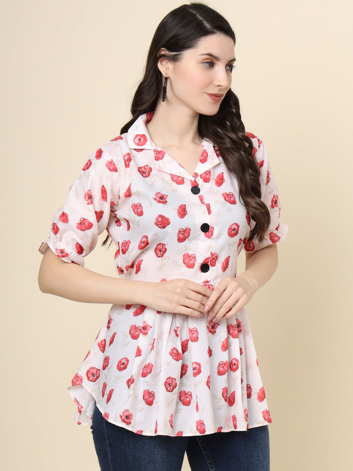 Sophisticated White Cotton Kurti | Designer Printed Ethnic Wear for Women
