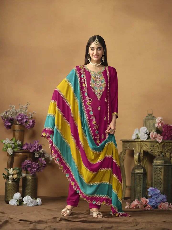 Designer Embroidered Salwar Suit | Heavy Work & Santoon Bottom
