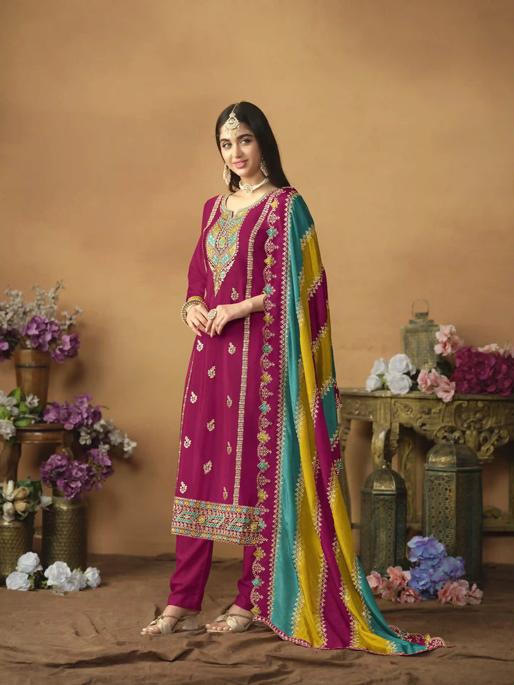 Designer Embroidered Salwar Suit | Heavy Work & Santoon Bottom