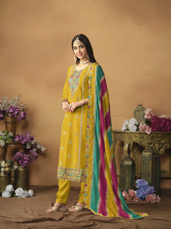 Designer Embroidered Salwar Suit | Heavy Work & Santoon Bottom