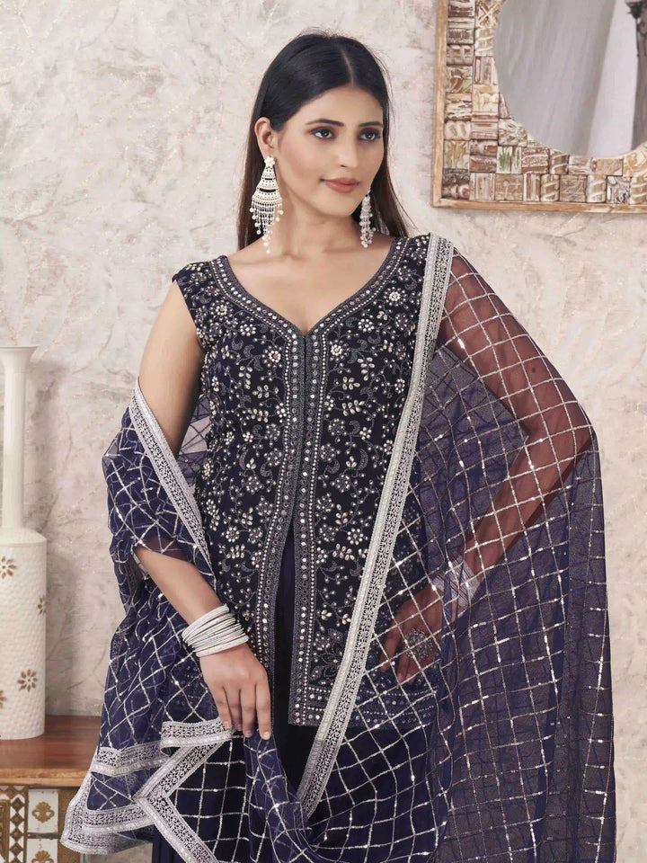 Sophisticated Sharara Suits | Designer Embroidery & Georgette Fabric