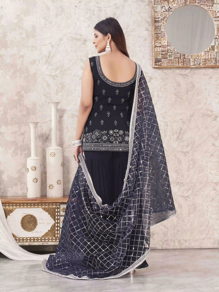 Sophisticated Sharara Suits | Designer Embroidery & Georgette Fabric