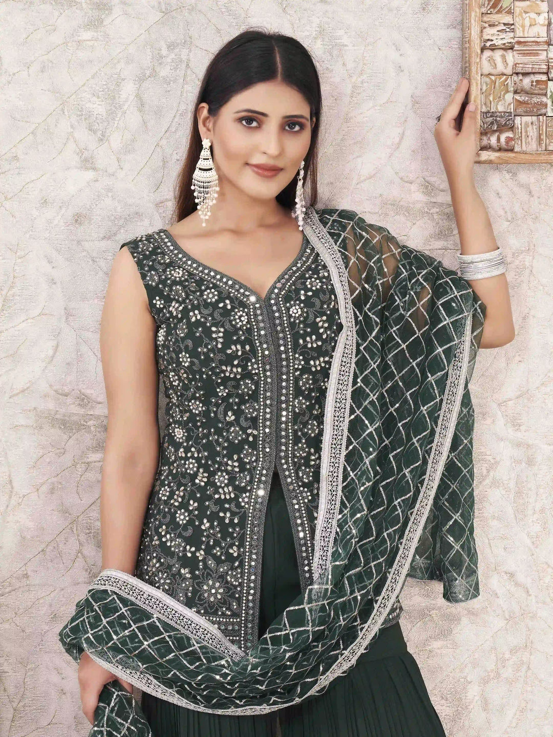 Sophisticated Sharara Suits | Designer Embroidery & Georgette Fabric