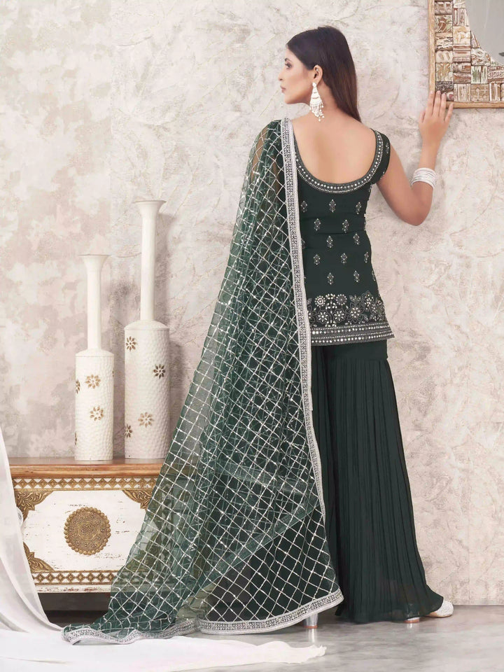 Sophisticated Sharara Suits | Designer Embroidery & Georgette Fabric