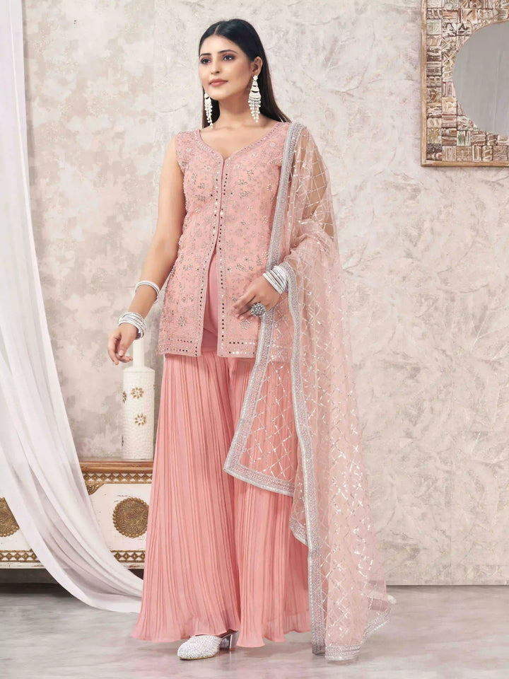Sophisticated Sharara Suits | Designer Embroidery & Georgette Fabric