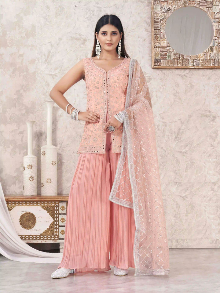 Sophisticated Sharara Suits | Designer Embroidery & Georgette Fabric