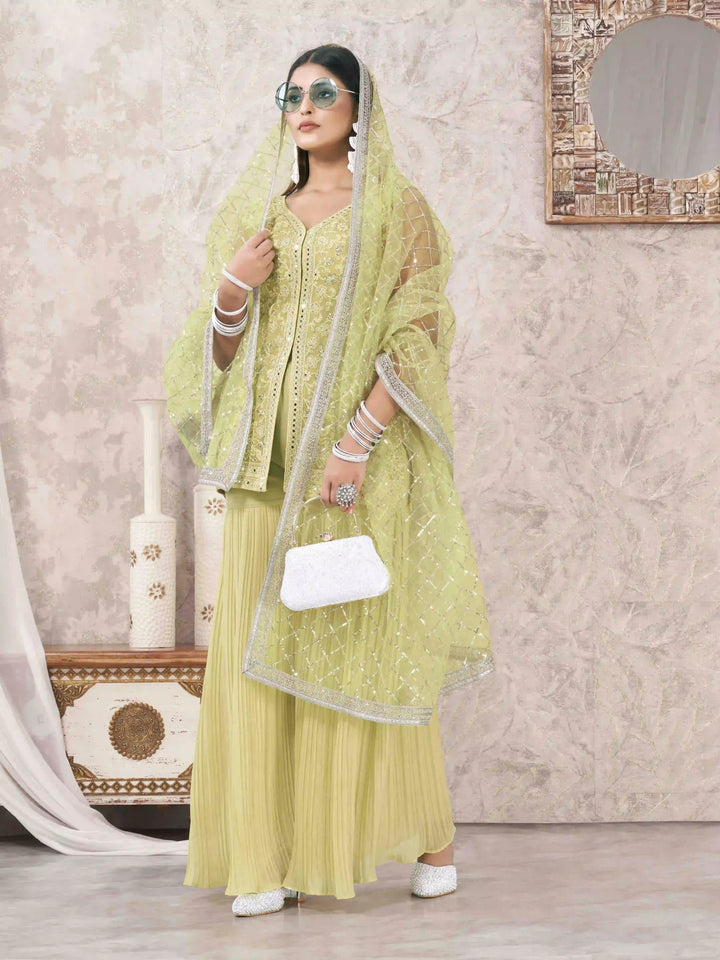 Sophisticated Sharara Suits | Designer Embroidery & Georgette Fabric