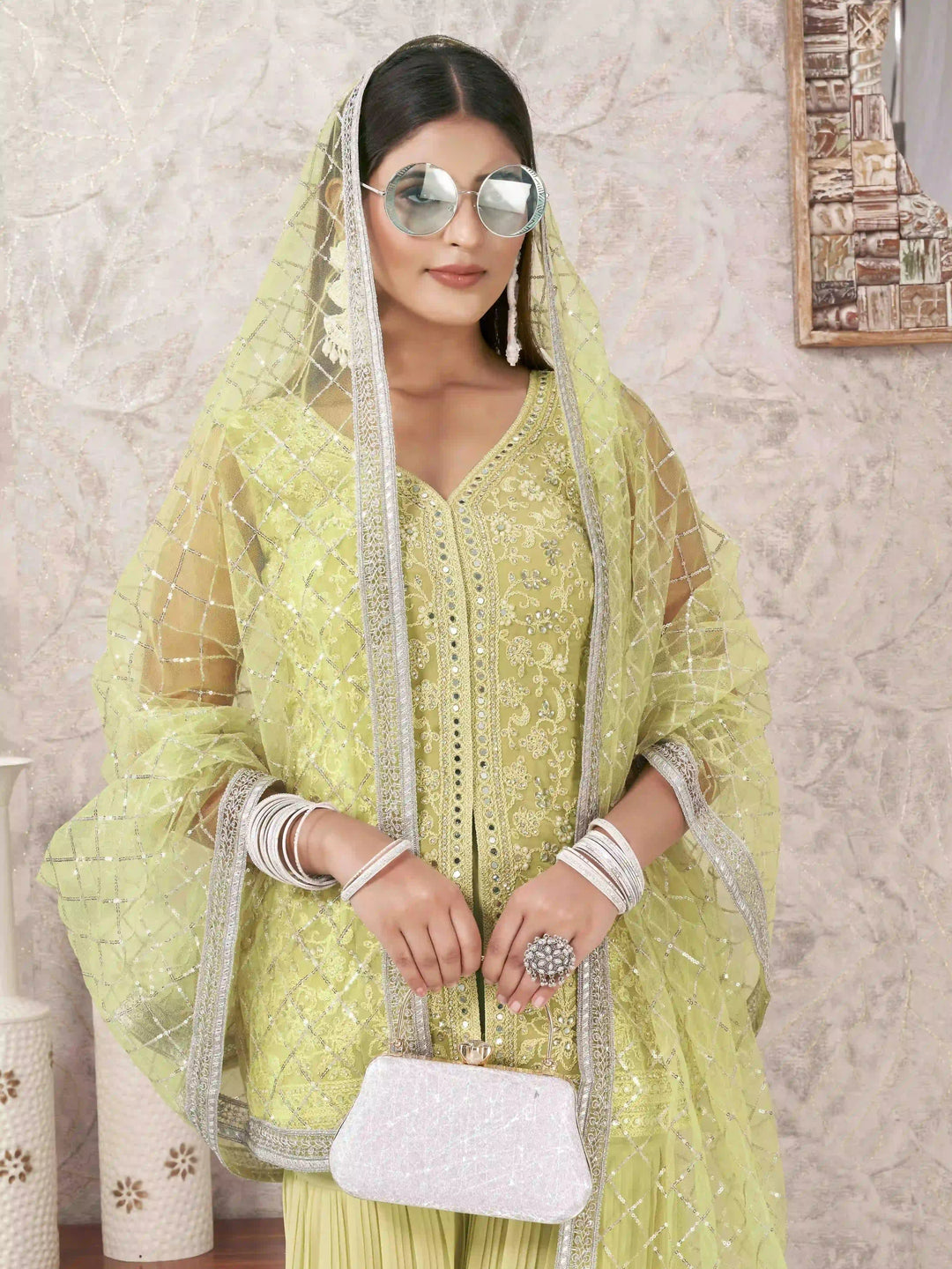 Sophisticated Sharara Suits | Designer Embroidery & Georgette Fabric