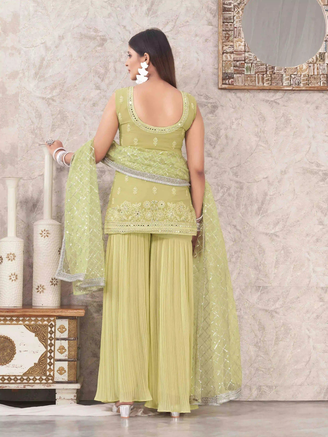 Sophisticated Sharara Suits | Designer Embroidery & Georgette Fabric