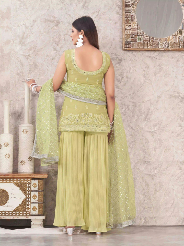 Sophisticated Sharara Suits | Designer Embroidery & Georgette Fabric