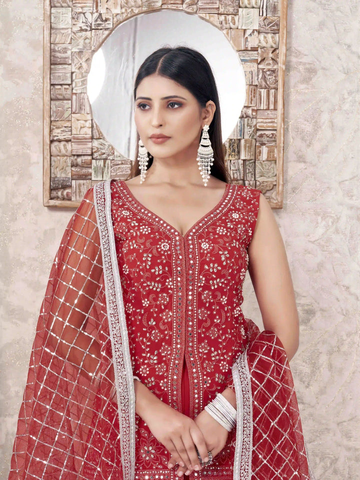Sophisticated Sharara Suits | Designer Embroidery & Georgette Fabric