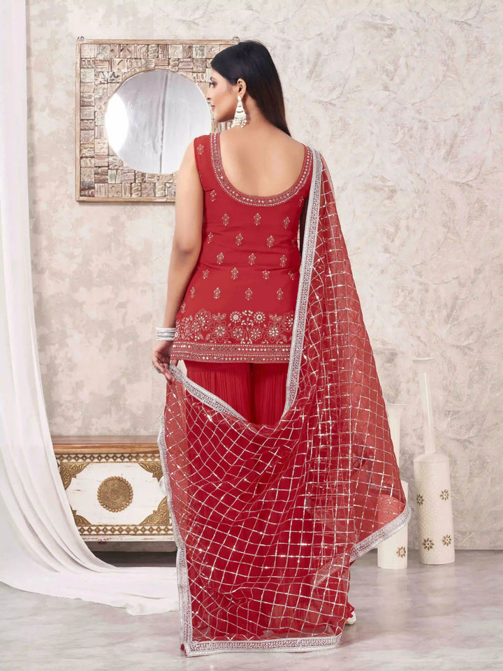 Sophisticated Sharara Suits | Designer Embroidery & Georgette Fabric