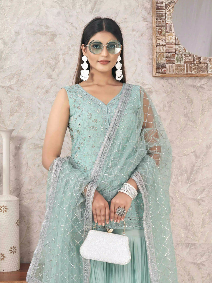 Sophisticated Sharara Suits | Designer Embroidery & Georgette Fabric