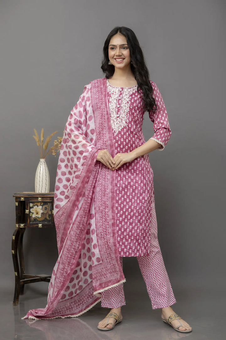 Chic Maroon Kurti Set | Lace Detailing & Designer Prints | Festive Wear