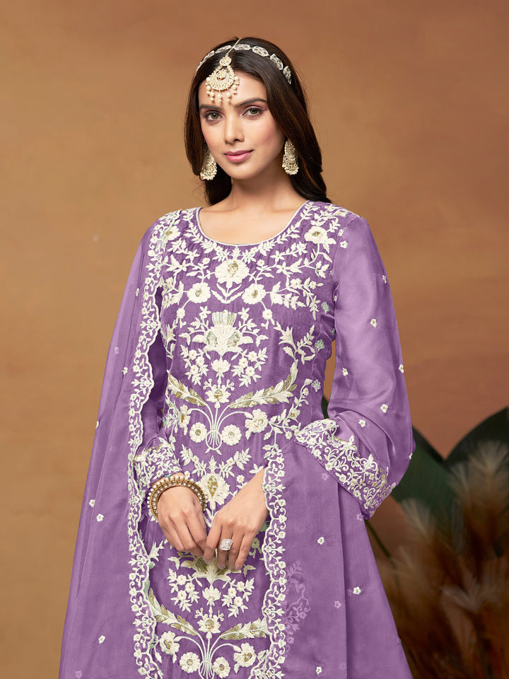 Santoon Kurti Set | Embroidered Outfit with Jacquard Dupatta