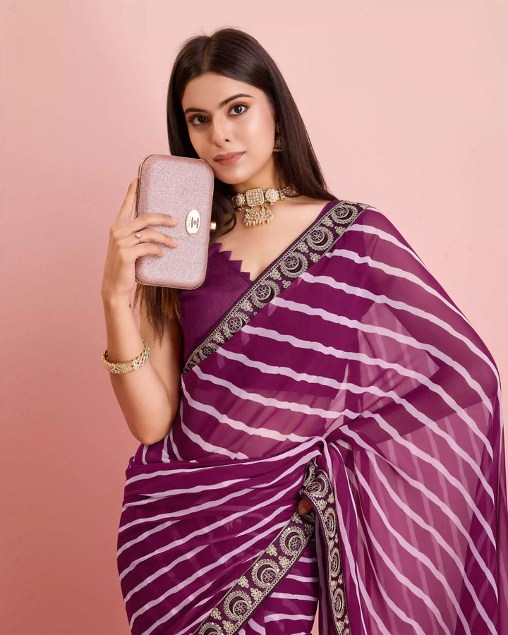 Luxurious Laheriya Georgette Saree | Ideal for Special Occasions & Celebrations