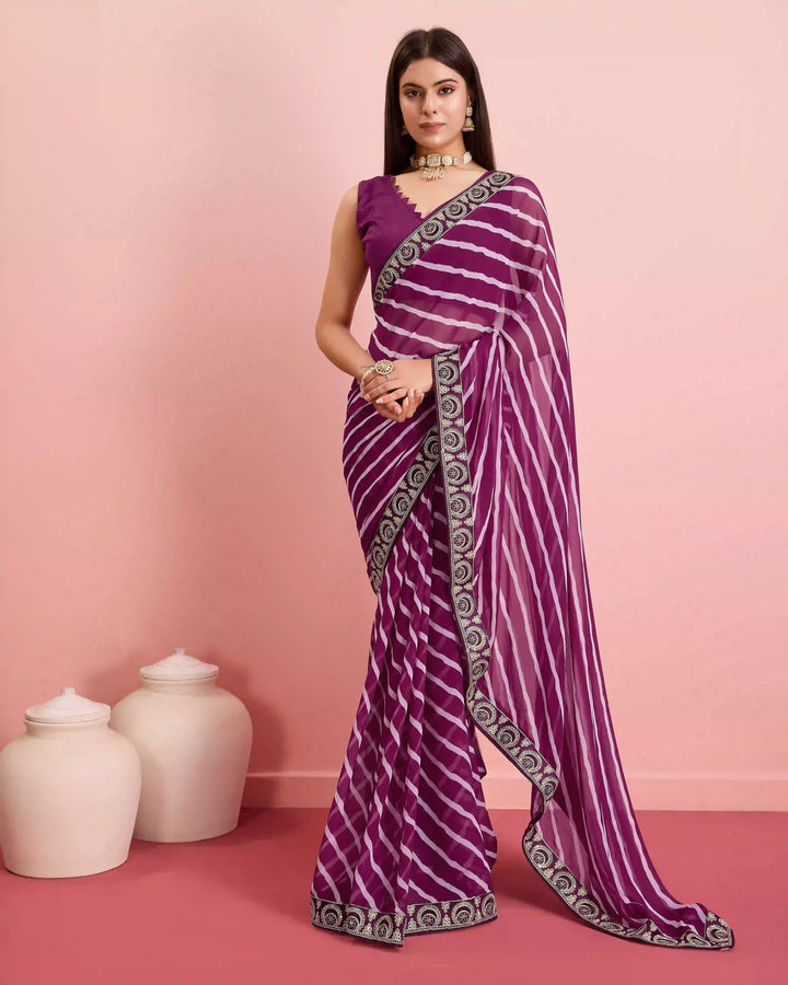 Luxurious Laheriya Georgette Saree | Ideal for Special Occasions & Celebrations