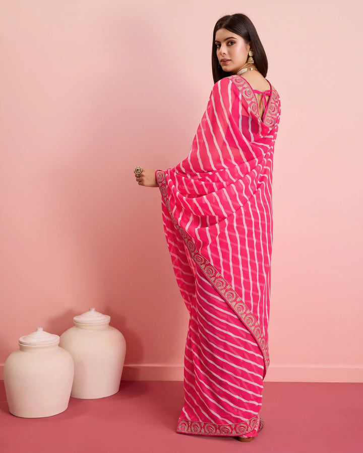 Luxurious Laheriya Georgette Saree | Ideal for Special Occasions & Celebrations