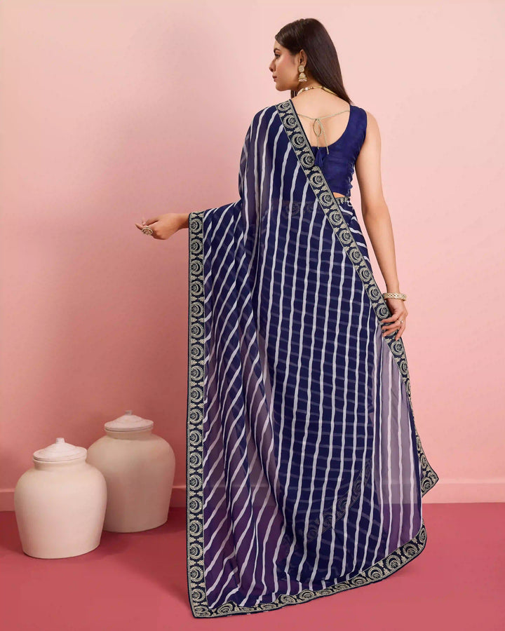 Luxurious Laheriya Georgette Saree | Ideal for Special Occasions & Celebrations