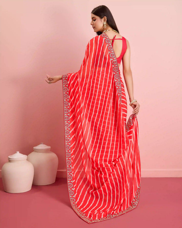 Luxurious Laheriya Georgette Saree | Ideal for Special Occasions & Celebrations