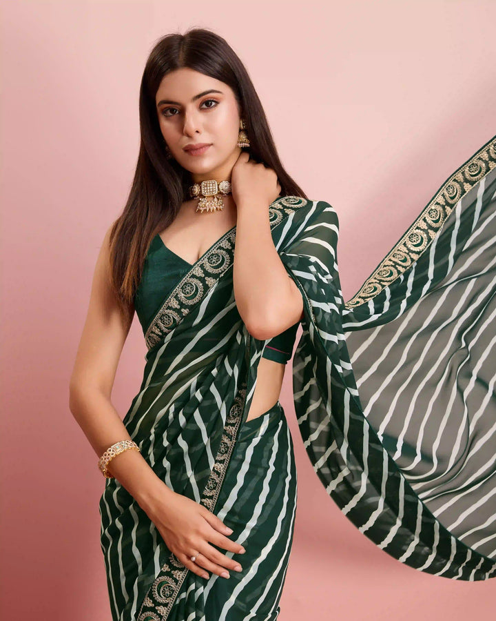 Luxurious Laheriya Georgette Saree | Ideal for Special Occasions & Celebrations