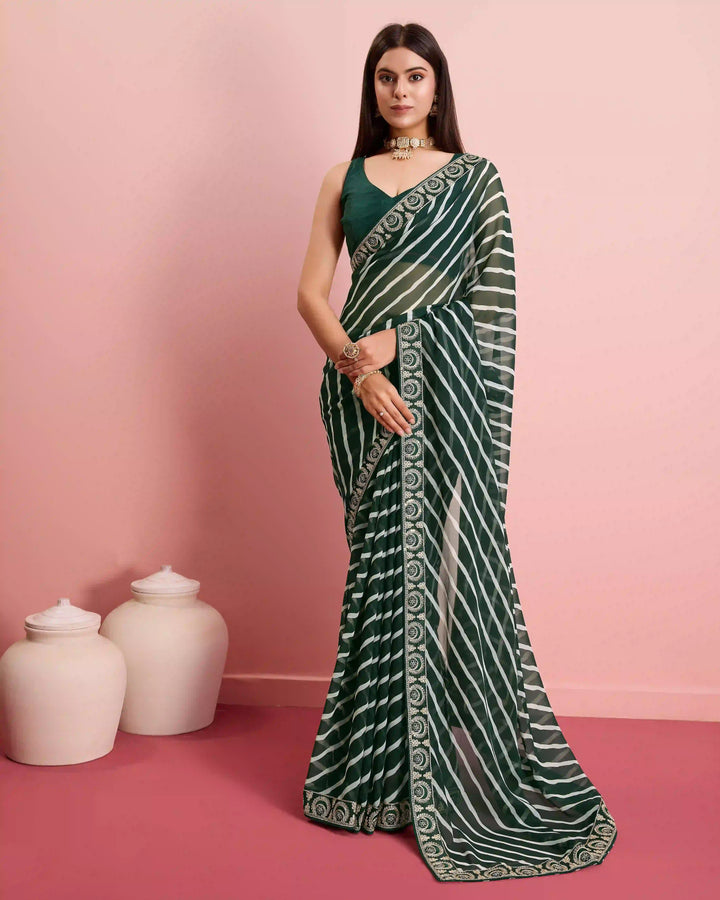 Luxurious Laheriya Georgette Saree | Ideal for Special Occasions & Celebrations