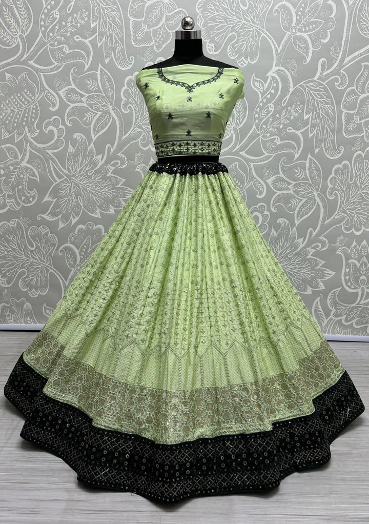 Georgette Lehenga with Thread & Sequin Embroidery | Wedding & Festive Wear
