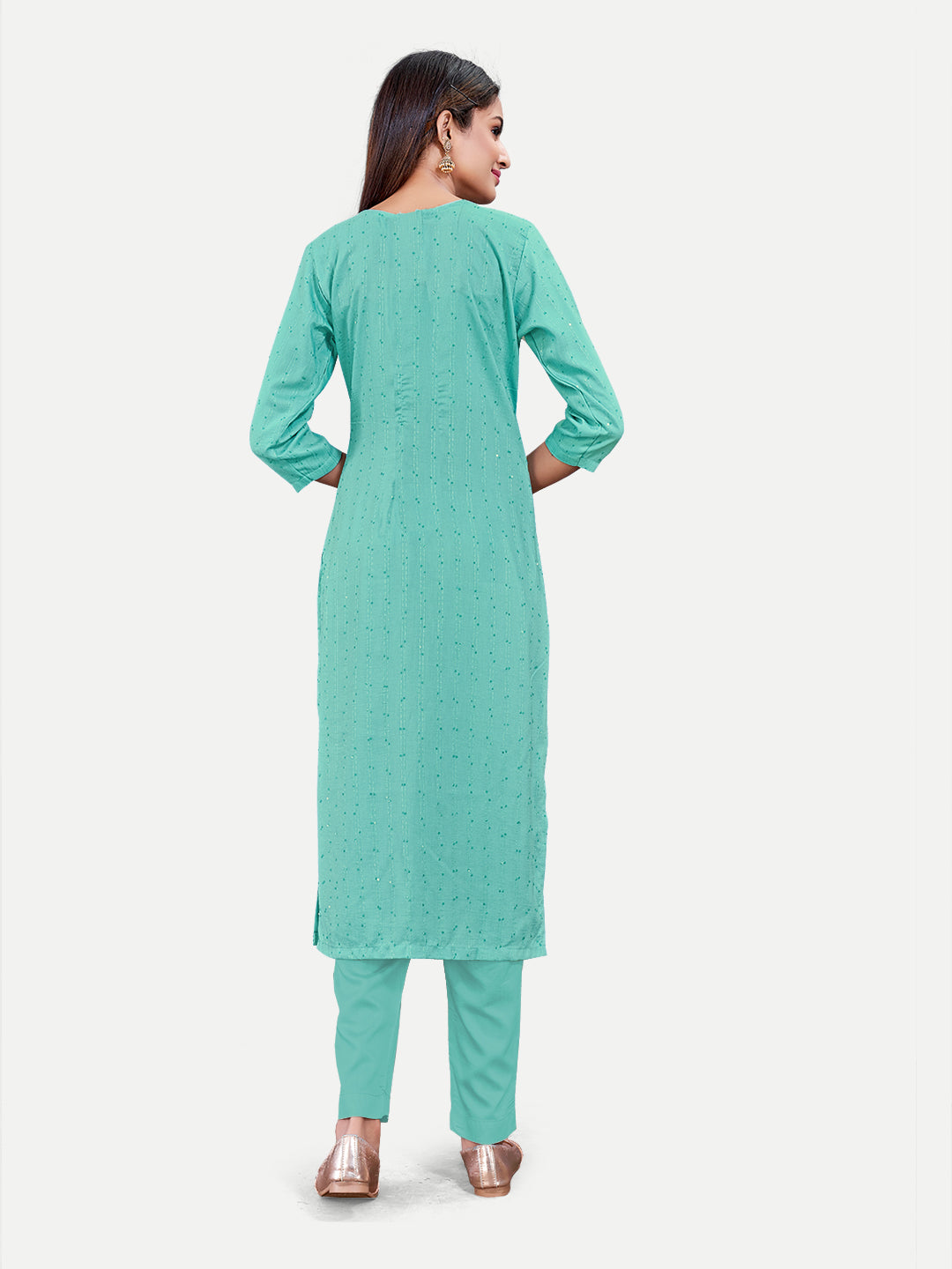 Elegant Blue Cotton Kurti | Designer Embroidery Work for Women