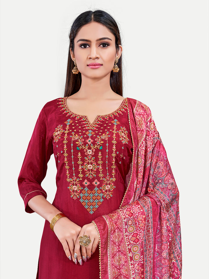 Upada Silk Salwar Kameez | Sophisticated Embroidery for Traditional Ethnic Wear