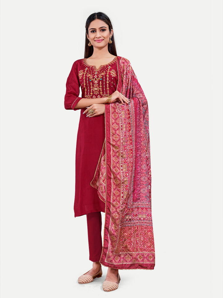 Upada Silk Salwar Kameez | Sophisticated Embroidery for Traditional Ethnic Wear