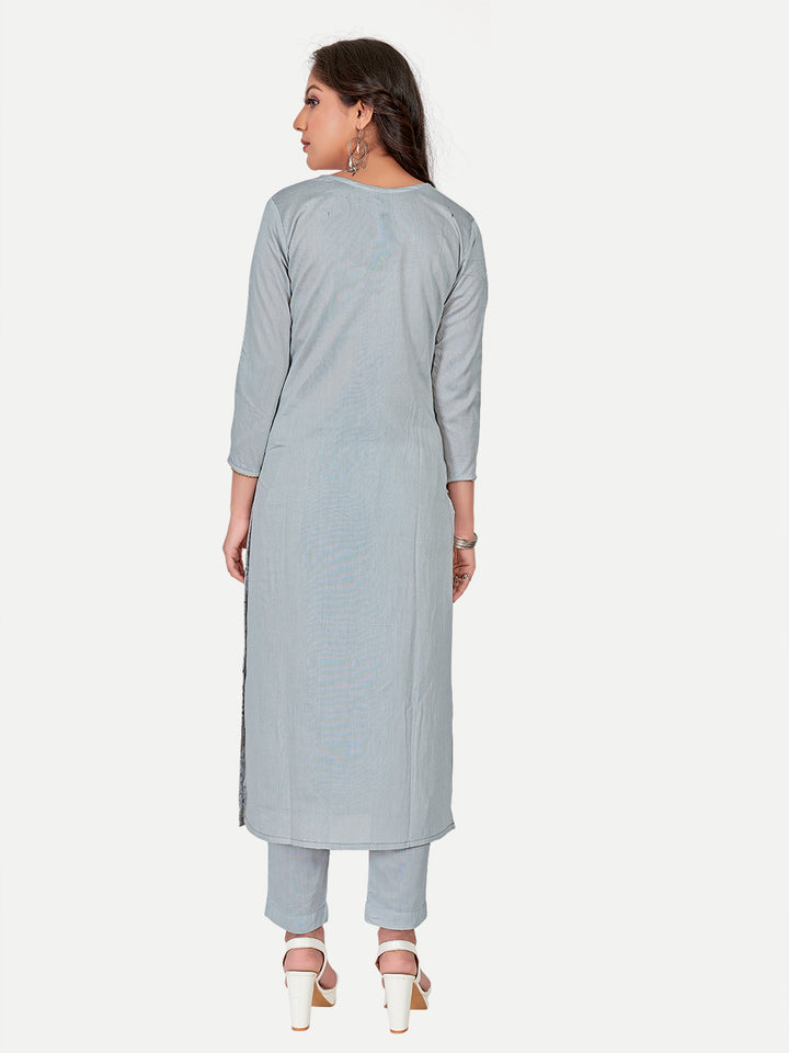 Chic Grey Kurti | Three-Quarter Sleeve Kurta | Party & Office Outfit