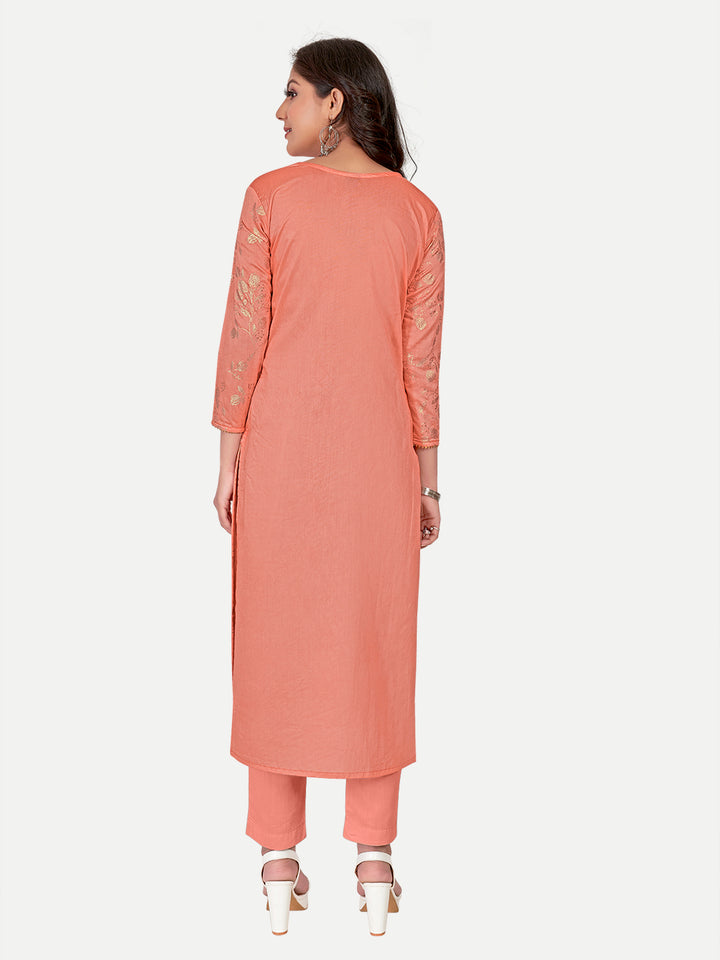 Chic Orange Kurti | Three-Quarter Sleeve Outfit | Party & Wedding Ready