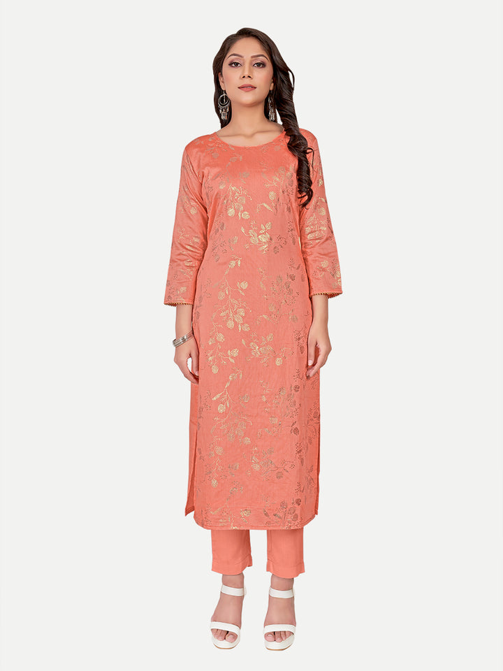 Chic Orange Kurti | Three-Quarter Sleeve Outfit | Party & Wedding Ready