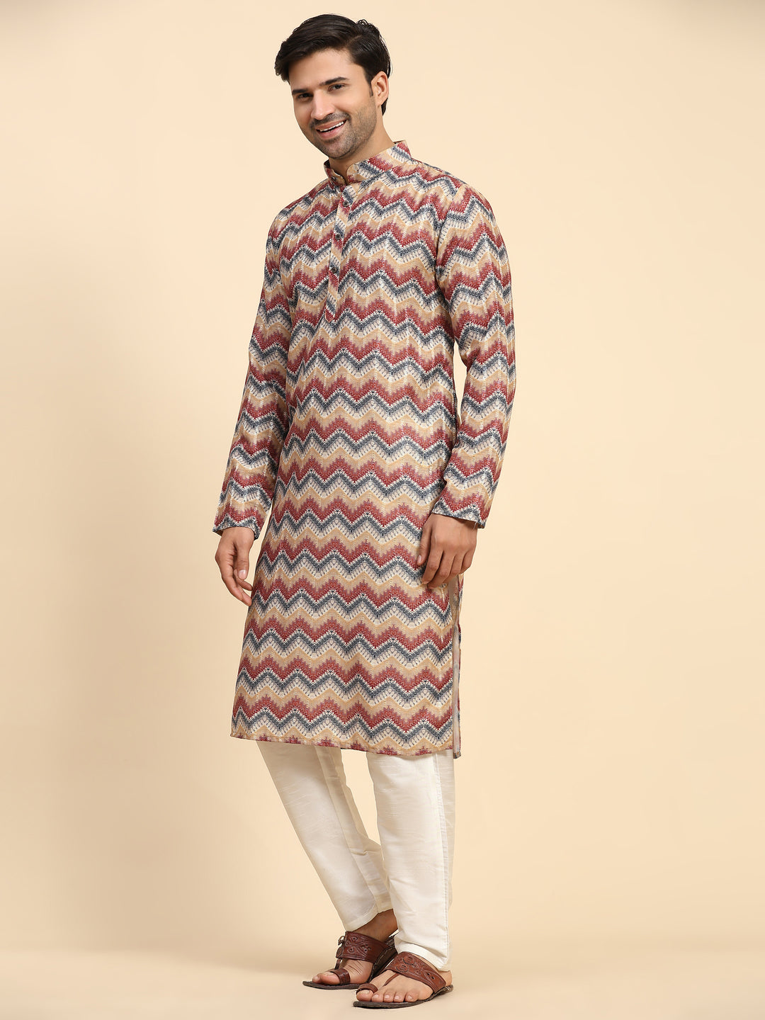 Multicolor Rado Cotton Kurta for Men | Designer Digital Printed Occasion Wear