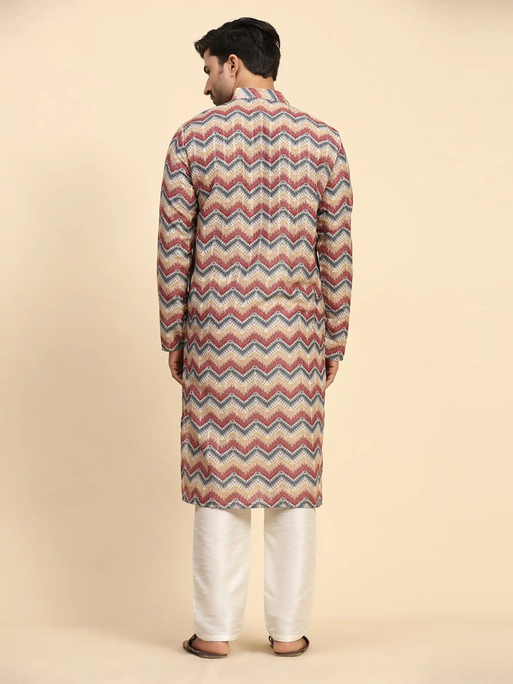 Multicolor Rado Cotton Kurta for Men | Designer Digital Printed Occasion Wear