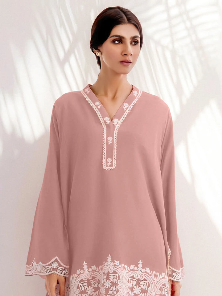 Designer Kurti Set for Women | Embroidery Work V Neck & Full Sleeves