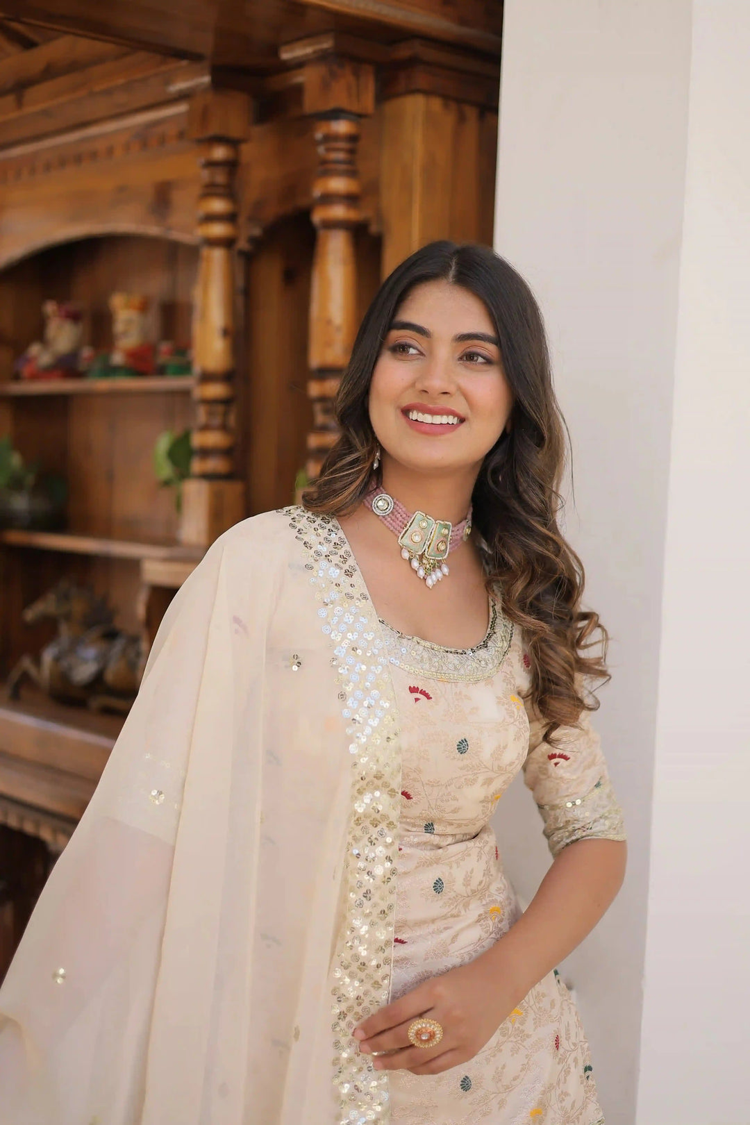 Purple Viscose Jacquard Sharara with Intricate Embroidery | Ideal Festive Wear
