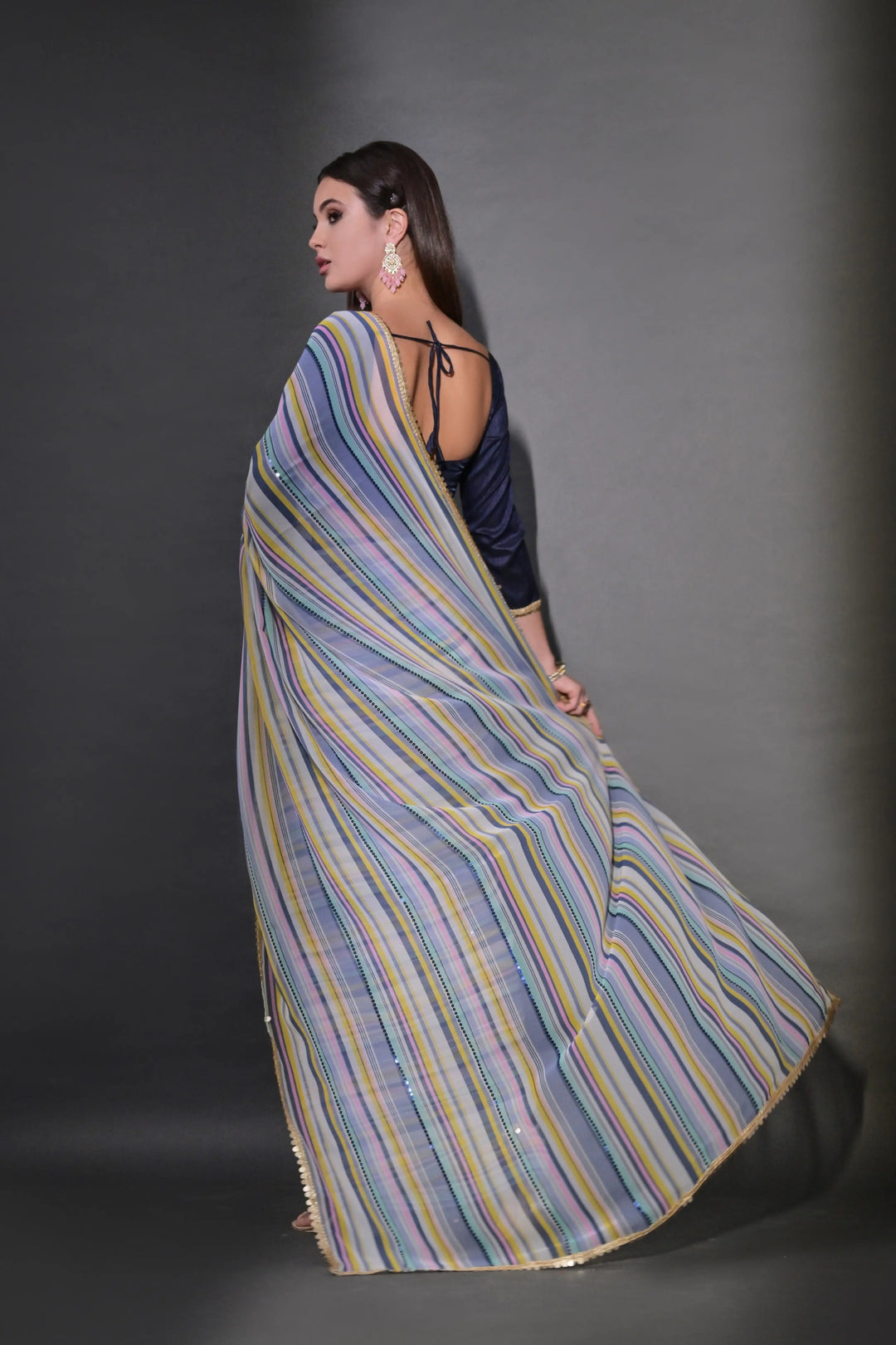 Elegant Georgette Saree with Embroidered Mono-Banglori Blouse | Wedding & Festive